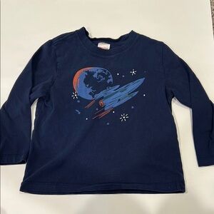 Hanna Andersson Dark Blue Rocket Long Sleeve Tee